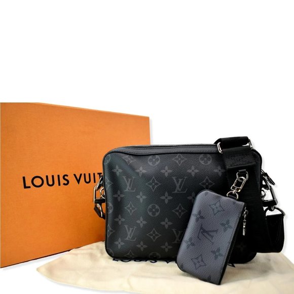 Louis Vuitton Bags Louis Vuitton Trio Monogram Eclipse Messenger Bag Grey Poshmark